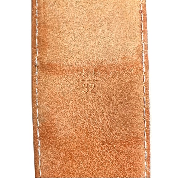 Authentic Louis Vuitton Damier Azur Leather & Gold Buckle Belt 80/32 - Picture 9 of 14